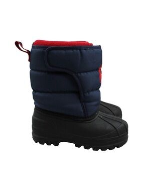 Polo Toddler Insulated Snow Boots in Navy and Black with Red Trim